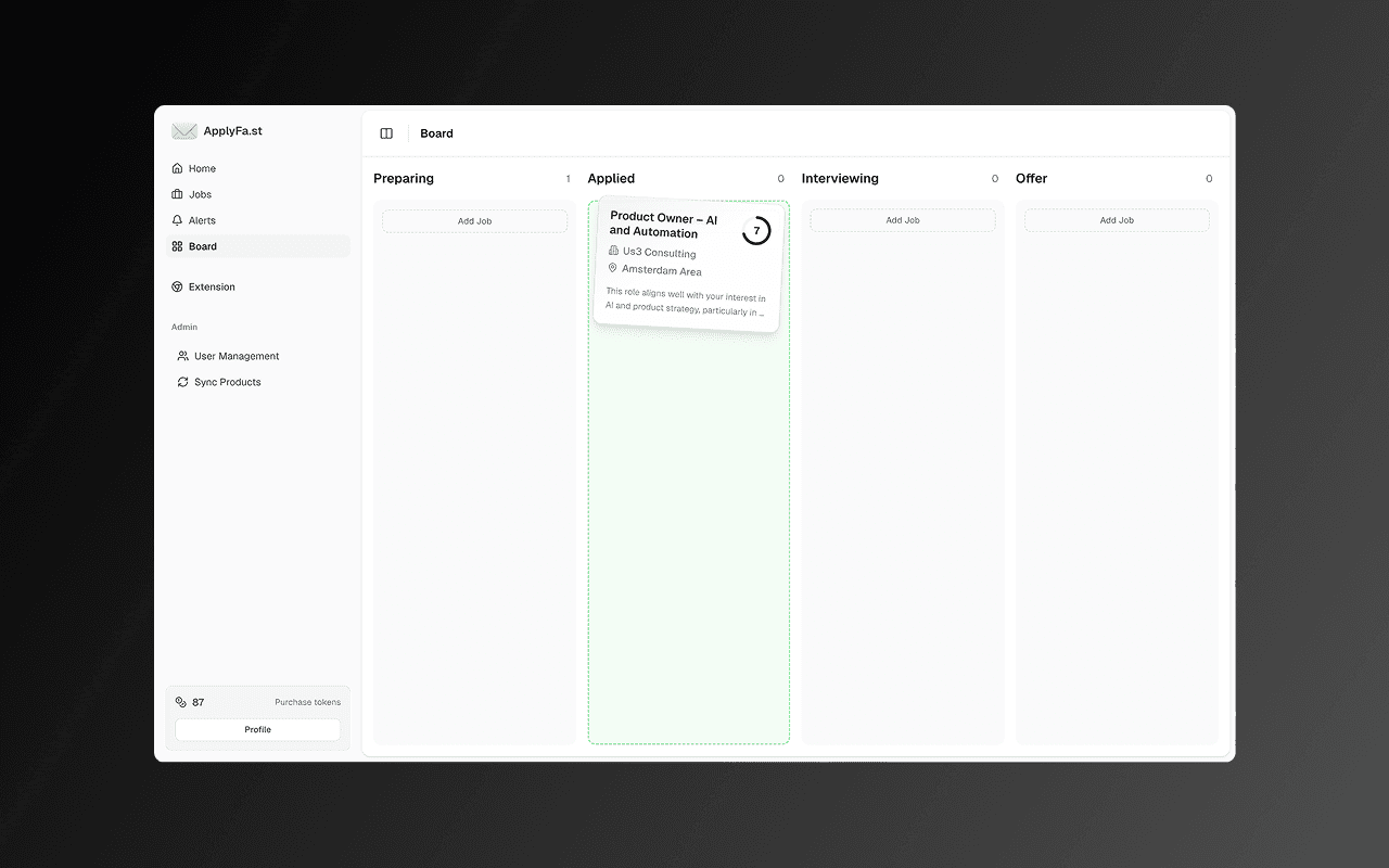ApplyFast Dashboard Preview 3